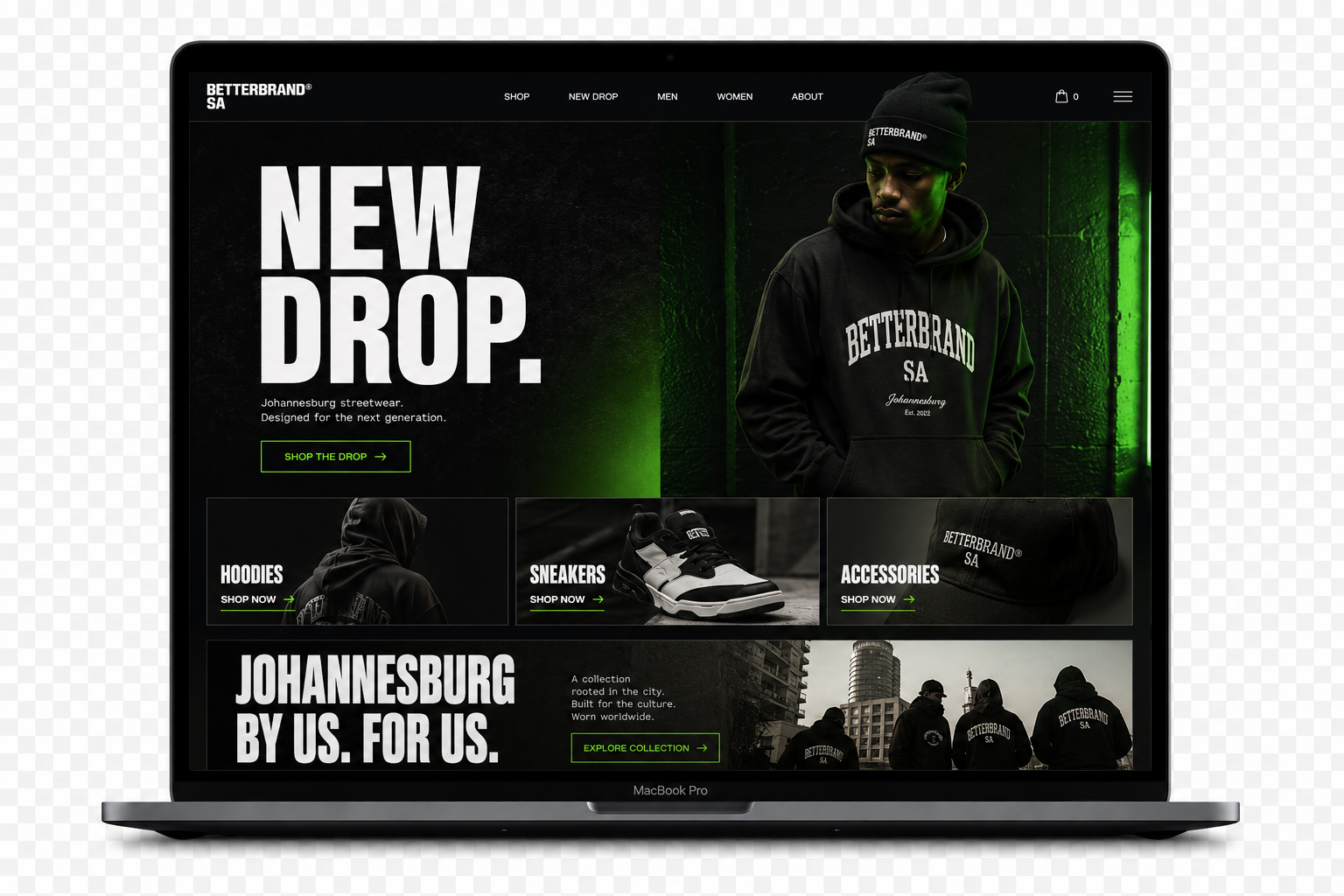 BetterBrand SA website mockup